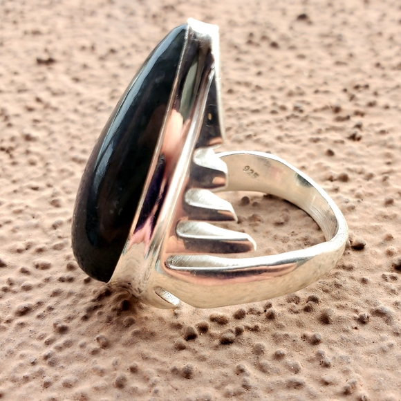 New Men's Iolite Sunstone Silver Statement Ring. - Picture 3 of 16